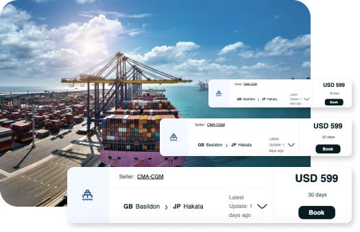 ship angel platform snippets of shipping rates with image of a colorful cargo ship in the ocean on a sunny day